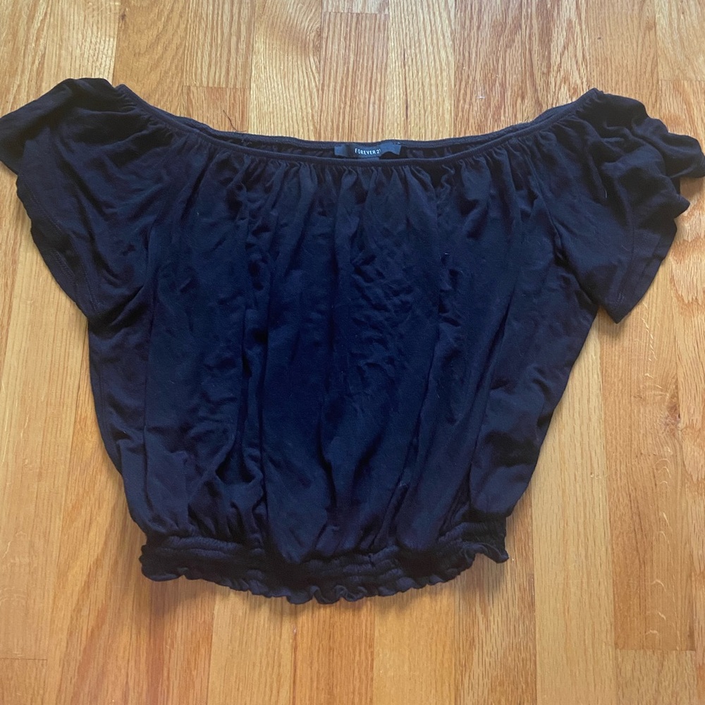 Black flowy off shoulder top size small
